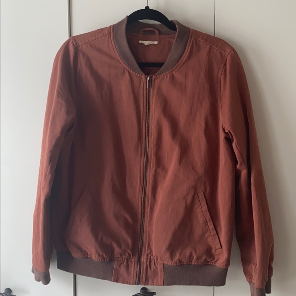 Burnt orange bomber jacket